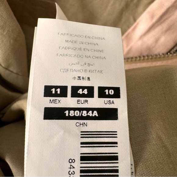 Adolfo Dominguez Tan Full Zip Pencil Skirt Size 10 100% Cotton Front Pockets - Picture 9 of 10